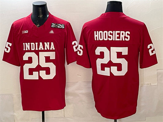 IN.Hoosiers #25 Hoosiers Red F.U.S.E. 2026 Patch Stitched Football American College Jerseys