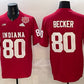 IN.Hoosiers #80 Charlie Becker Red F.U.S.E. 2025 National Champions Patch Stitched Football College Jerseys
