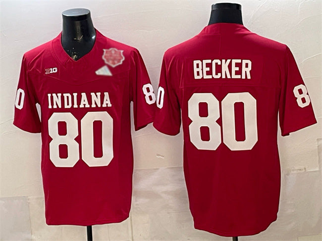 IN.Hoosiers #80 Charlie Becker Red F.U.S.E. 2025 National Champions Patch Stitched Football College Jerseys