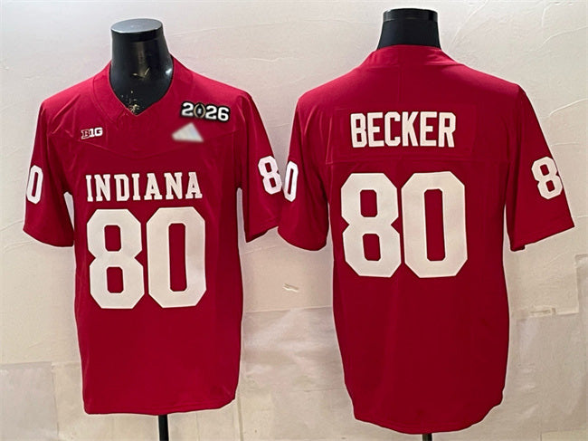 IN.Hoosiers #80 Charlie Becker Red F.U.S.E. 2026 Patch Stitched Football College Jerseys