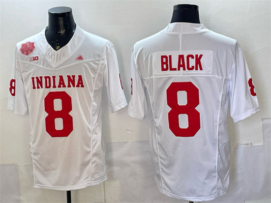 IN.Hoosiers #8 Kaelon Black White F.U.S.E. 2025 National Champions Patch Stitched Football American College Jerseys