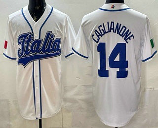Italy Baseball #14 Jac Caglianone White 2026 World Baseball Classic Cool Base Stitched Baseball Jersey