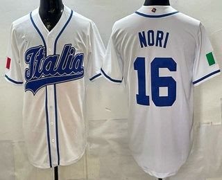 Italy Baseball #16 Dante Nori White 2026 World Baseball Classic Cool Base Stitched Baseball Jersey