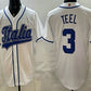 Italy Baseball #3 Kyle Teel White 2026 World Baseball Classic Cool Base Stitched Baseball Jersey
