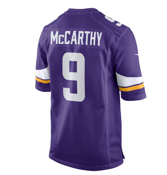 MN.Vikings #9 J.J. McCarthy  2024 Draft First Round Pick Player Game Jersey - Purple American Football Jerseys