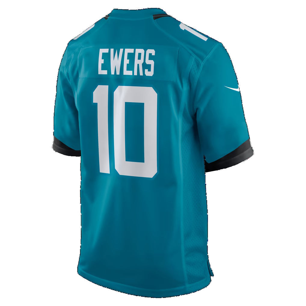 J.Jaguars #10 Quinn Ewers Teal Team Game Football Jersey