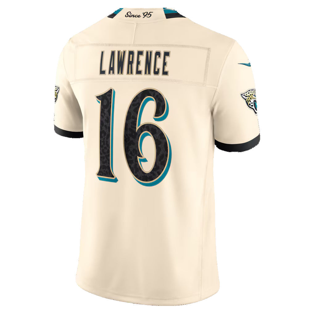 J.Jaguars #16 Trevor Lawrence Natural 2026 Rivalries Collection Stitched Limited Football Jersey