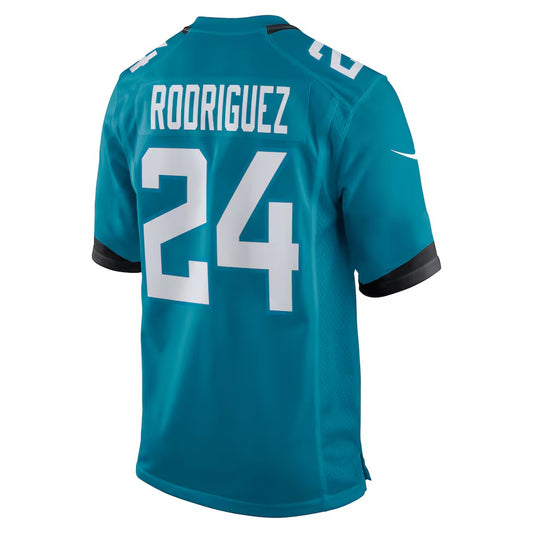 J.Jaguars #24 Chris Rodriguez Teal Team Game American Football Jersey