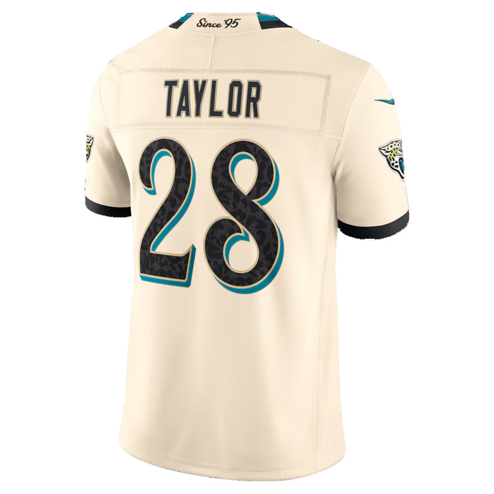 J.Jaguars #28 Fred Taylor Natural 2026 Rivalries Collection Stitched Limited Football Jersey