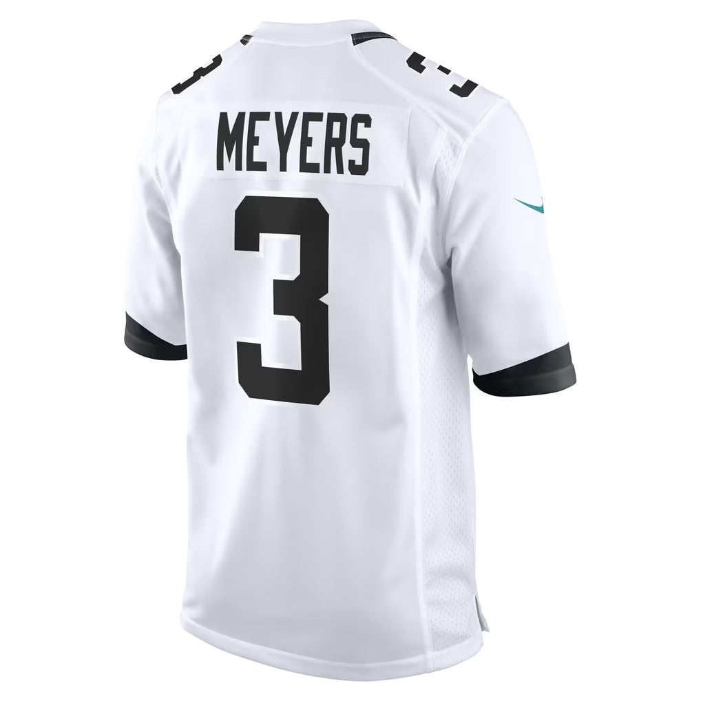 J.Jaguars #3 Jakobi Meyers White Puhics Game Jersey