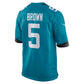 J.Jaguars #5 Dyami Brown Teal Team Game American Football Jersey