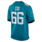 J.Jaguars #66 Eli Cox Teal Team Game Football Jersey