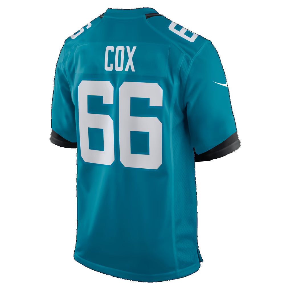 J.Jaguars #66 Eli Cox Teal Team Game Football Jersey