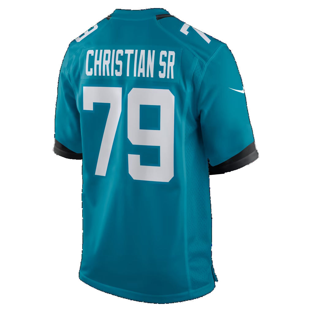 J.Jaguars #79 Geron Christian Sr. Teal Team Game Football Jersey
