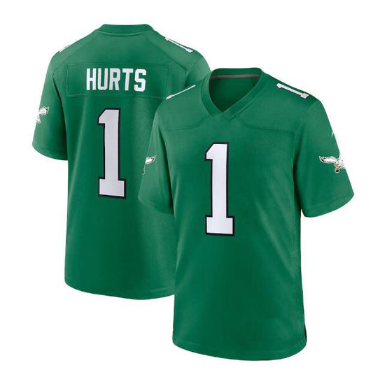 P.Eagles #1 Jalen Hurts Alternate Game Player Jersey - Kelly Green Stitched American Football Jerseys