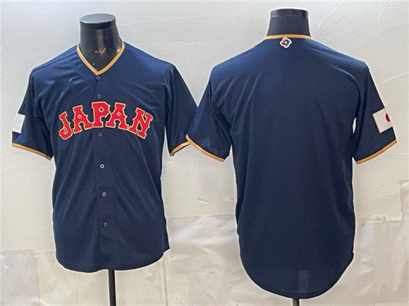 Japan Baseball Blank Navy 2026 World Baseball Classic Road Stadium Stitched Baseball Jersey