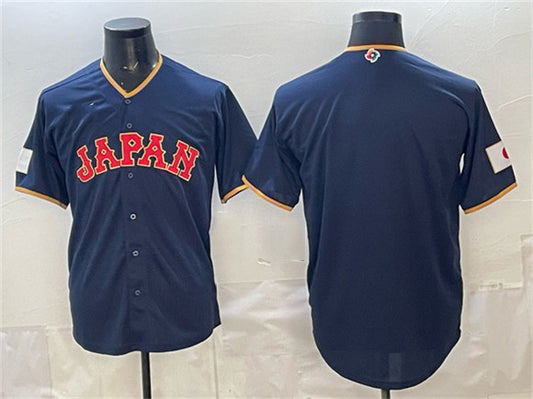 Japan Baseball Blank Navy 2026 World Baseball Classic Road Stadium Stitched Baseball Jersey
