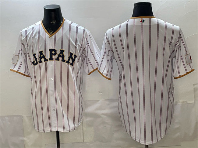 Japan Baseball Blank White 2026 World Baseball Classic Home Stadium Stitched Baseball Jersey