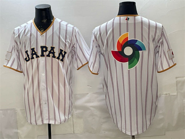Japan Baseball White 2026 World Baseball Classic Big Logo Home Stadium Stitched Baseball Jersey