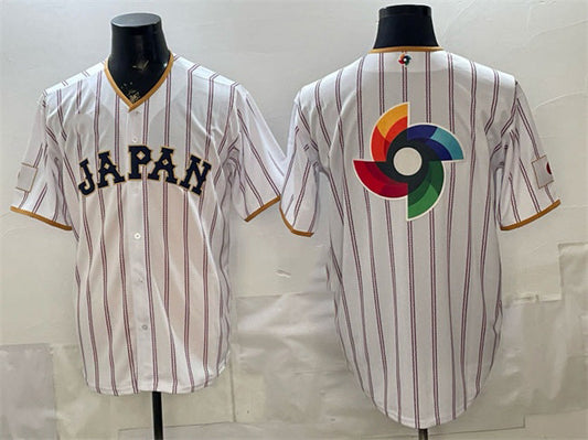 Japan Baseball White 2026 World Baseball Classic Big Logo Home Stadium Stitched Baseball Jersey