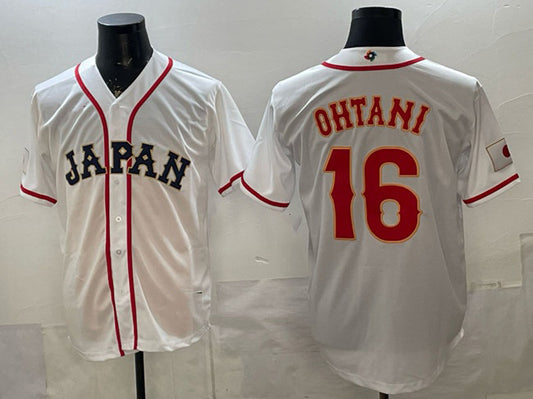 Japan Baseball #16 Shohei Ohtani White 2026 World Baseball Classic Home Stadium Stitched Baseball Jersey