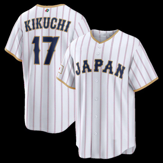 Japan Baseball #17 Yusei Kikuchi 2026 World Baseball Classic Home Stadium Jersey - White Baseball Jersey Puhics