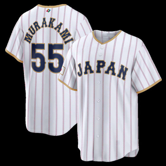 Japan Baseball #55 Munetaka Murakami 2026 World Baseball Classic Home Stadium Jersey - White Baseball Jersey Puhics
