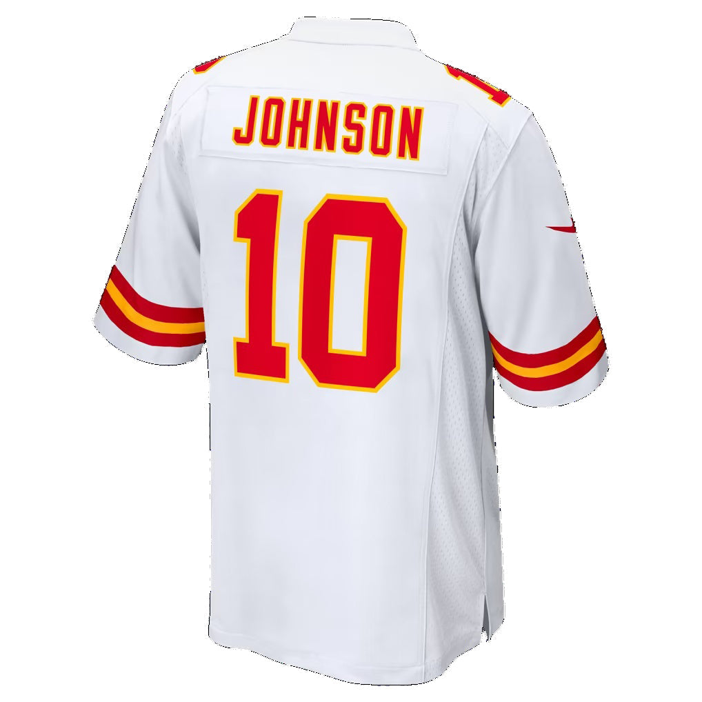 KC.Chiefs #10 Emmett Johnson White Puhics Game Jersey