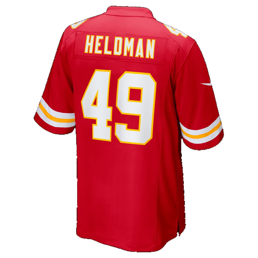 KC.Chiefs #49 Michael Heldman Red Puhics Team Game Jersey