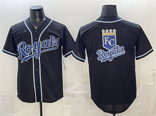 Kansas City Royals Team Big Logo 2026 Fashion Replica Black Out Stitched Jerseys