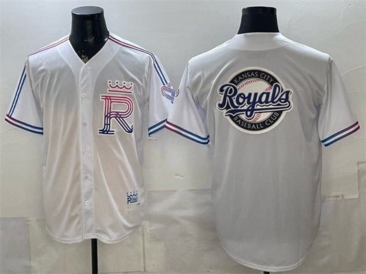 Kansas City Royals Team Big Logo White 2026 City Connect Stadium Stitched Jersey