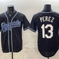Kansas City Royals #13 Salvador Perez Black 2026 Fashion Replica Black Out Stitched Baseball Jersey