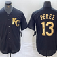 Kansas City Royals #13 Salvador Perez Black Gold Cool Base Stitched Baseball Jersey