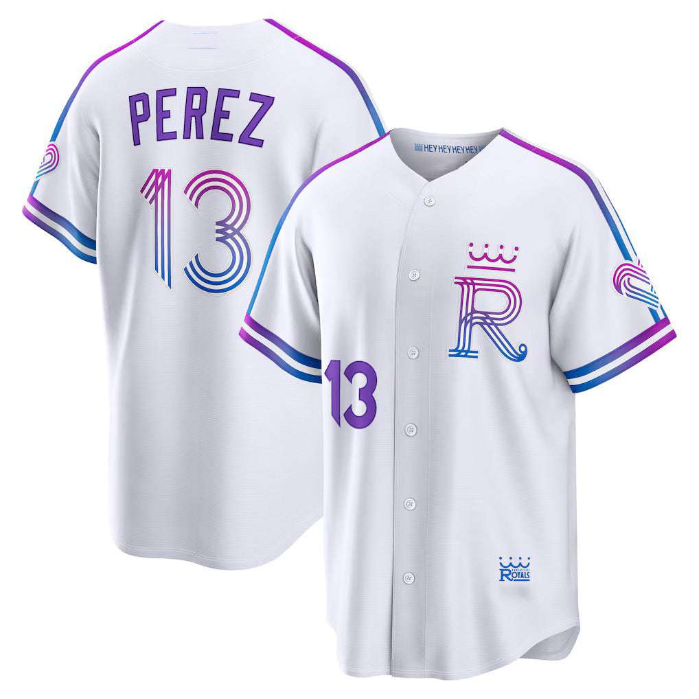 Kansas City Royals #13 Salvador Perez White 2026 City Connect Stadium Stitched Baseball Jersey