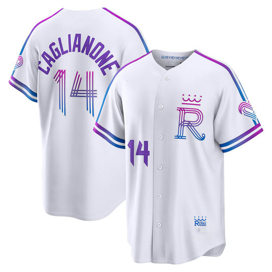Kansas City Royals #14 Jac Caglianone White 2026 City Connect Stadium Stitched Baseball Jersey
