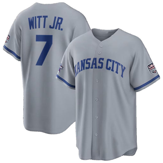 Kansas City Royals #7 Bobby Witt Jr. 2026 All-Star Game Gray Replica Baseball Jersey