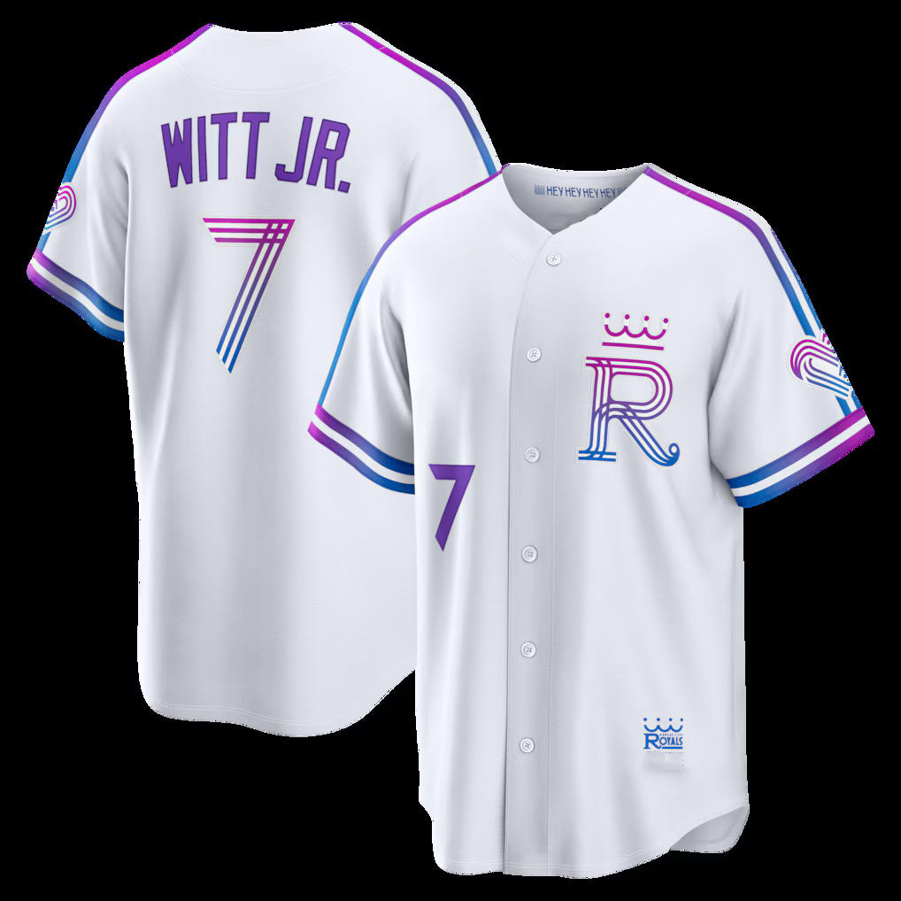 Kansas City Royals #7 Bobby Witt Jr. White 2026 City Connect Stadium Stitched Baseball Jersey