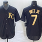 Kansas City Royals #7 Bobby Witt Jr Black Gold Cool Base Stitched Baseball Jersey