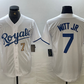 Kansas City Royals #7 Bobby Witt Jr Number White Cool Base Stitched Baseball Jersey