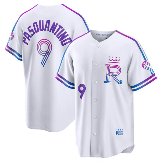 Kansas City Royals #9 Vinnie Pasquantino White 2026 City Connect Stadium Stitched Baseball Jersey