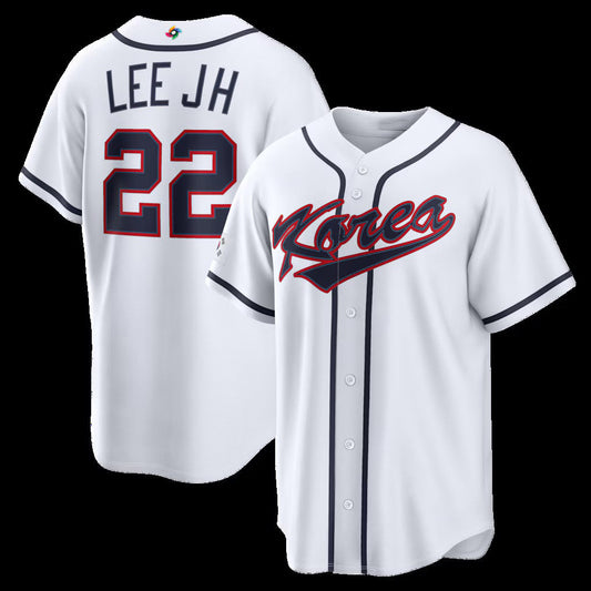 Korea Baseball #22 Jung Hoo Lee 2026 World Baseball Classic Home Stadium Jersey - White Baseball Jersey Puhics