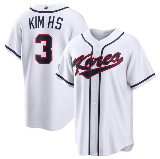 Korea Baseball #3 Hyeseong Kim White 2026 World Baseball Classic Home Stadium Stitched Baseball Jersey