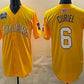 L.Tigers #6 Derek Curiel Gold 2025 World Series SEC Patch Stitched Baseball American College Jerseys