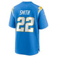 LA.Chargers #22 Genesis Smith Powder Blue Team Game Football Jersey