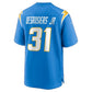 LA.Chargers #31 Greg Desrosiers Jr. Powder Blue Team Game Football Jersey