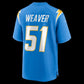 LA.Chargers #51 Rashad Weaver Powder Blue Team Game Stitched American Football Jerseys