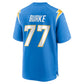 LA.Chargers #77 Travis Burke Powder Blue Team Game Stitched Football American Jersey