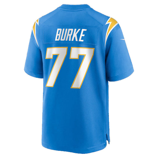 LA.Chargers #77 Travis Burke Powder Blue Team Game Stitched Football American Jersey