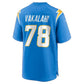 LA.Chargers #78 Laekin Vakalahi Powder Blue Team Game Football Jersey