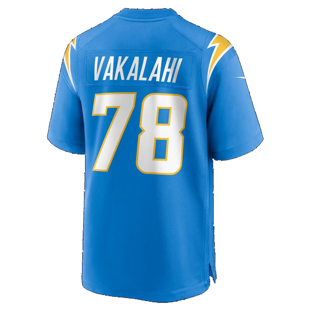 LA.Chargers #78 Laekin Vakalahi Powder Blue Team Game Football Jersey